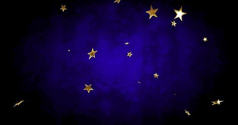 Golden Stars Scattered on Deep Blue Background