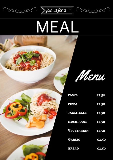 Perfect for restaurants, cafes, and food blogs promoting Italian cuisine. Appeals to food lovers and creates appetizing invites for culinary events or special offers. Suitable for digital and print use in promotional materials, social media adverts, and in-house menus.