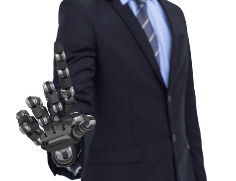 Transparent Businessman with Advanced Robotic Hand Motion - Download Free Stock Videos Pikwizard.com