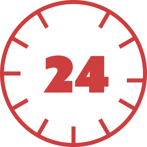 Red Clock with 24 Hour Marking on Transparent Background for Digital Use - Download Free Stock Videos Pikwizard.com