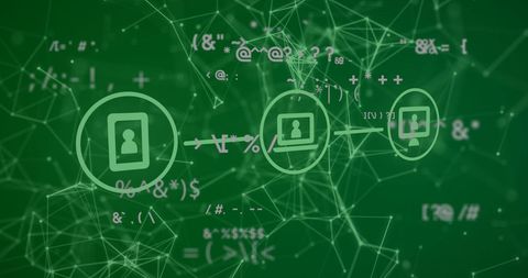 Digital Network and Data Processing Concept on Green Background - Download Free Stock Images Pikwizard.com