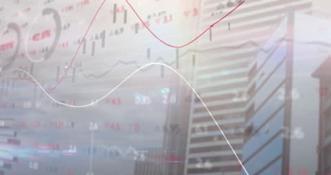 Dynamic Financial Data Overlaying Urban Skyline