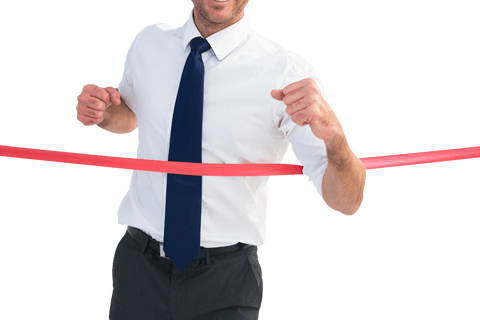 successful businessman crossing finish line in business attire transparent background - Download Free Stock Videos Pikwizard.com