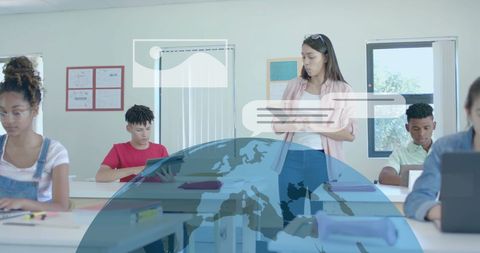 AI Data Processing Enhancing Education for Diverse Students - Download Free Stock Images Pikwizard.com