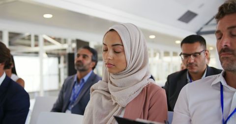 Confident Businesswoman in Hijab at Professional Conference - Download Free Stock Images Pikwizard.com