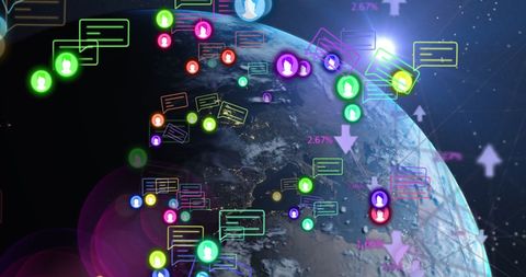 digital communication network on earth - Download Free Stock Images Pikwizard.com