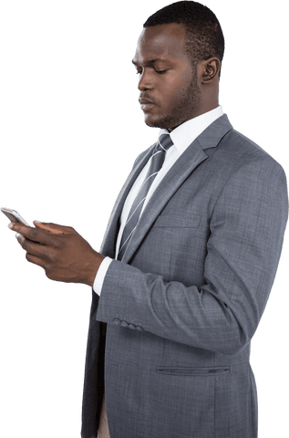 Transparent Businessman Browsing Smartphone in Suit - Download Free Stock Videos Pikwizard.com
