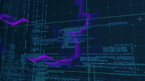 Cyberwave Animation with Data Processing Visualization