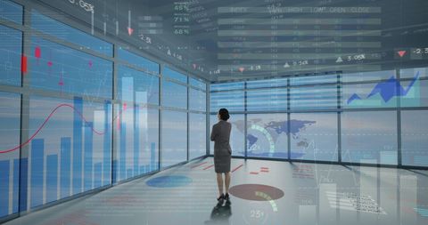 Businesswoman Analyzing Digital Financial Data and Global Market Trends - Download Free Stock Images Pikwizard.com