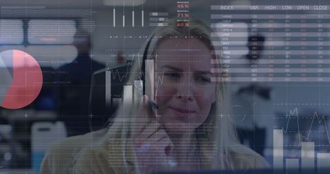 Businesswoman Managing Customer Support While Analyzing Data - Download Free Stock Images Pikwizard.com
