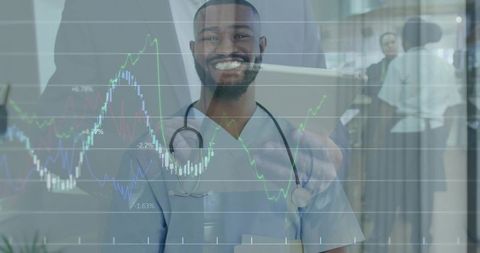 Innovative Healthcare Professional Analyzing Financial Data with Tablet in Hospital