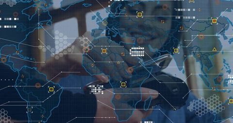 Collaborating Over Mobile Device with Global Data Visualization and Cybersecurity Interface