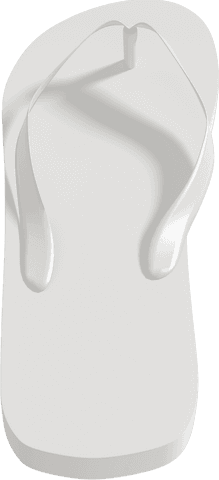 White flip-flop sandal isolated on transparent background