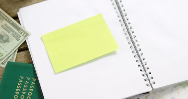 The image depicts items arranged for trip planning and budgeting. - Download Free Stock Photos Pikwizard.com