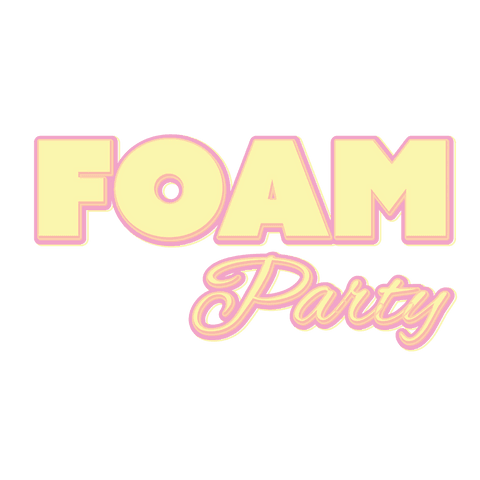 foam party illustration with yellow and pink text on transparent - Download Free Stock Videos Pikwizard.com