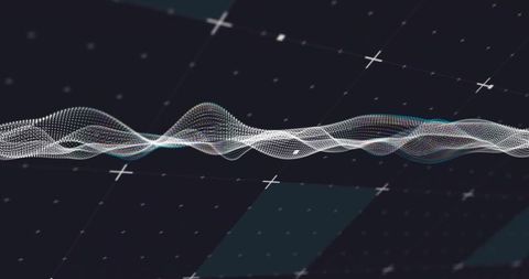 futuristic white dotted waveform on digital grid - Download Free Stock Images Pikwizard.com