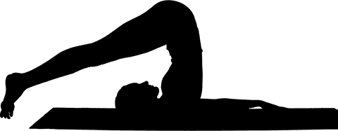 Transparent silhouette of woman practicing yoga pose elegantly