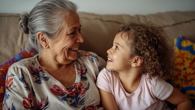 Grandmother and Granddaughter Sharing Special Moment