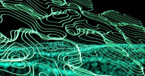 Abstract Glowing Green Digital Network Connectivity