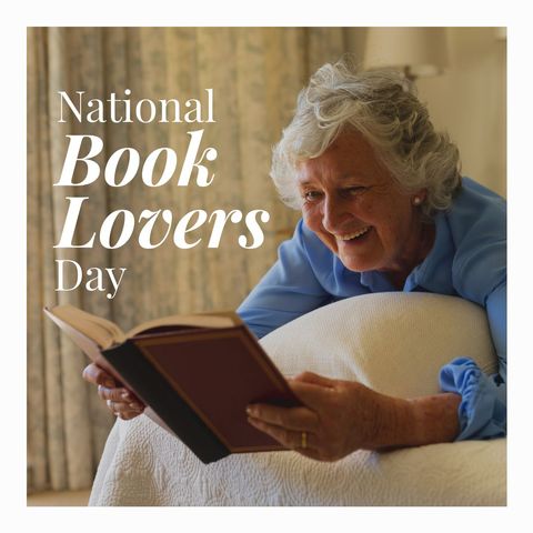 Senior Woman Enjoying Reading at Home on Book Lovers Day