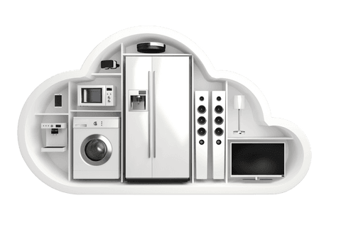 transparent cloud-shaped home appliances composition - Download Free Stock Videos Pikwizard.com