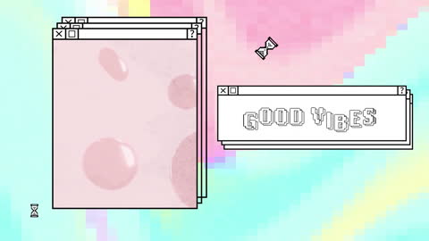 Retro Digital Animation Neon Background Enhancing Positive Message