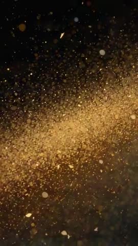 Shimmering Gold Particle Band Drifting Diagonally Closeup Macro Vertical Video with Bokeh