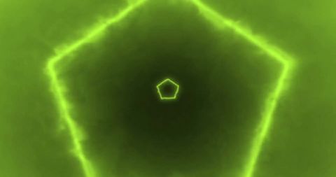 Glowing neon hexagonal shapes on black background