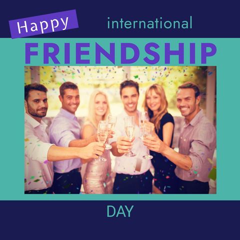 international friendship day celebration with friends toasting - Download Free Stock Templates Pikwizard.com