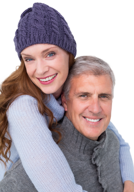 Happy Couple in Warm Sweaters Embracing on Transparent Background - Download Free Stock Videos Pikwizard.com