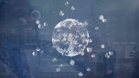 Global Networking Animation with Digital Connections