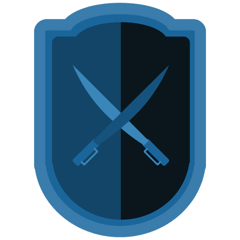digital blue badge with swords illustration on transparent background - Download Free Stock Videos Pikwizard.com