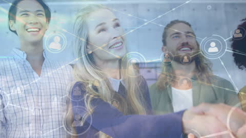 Diverse Team Networking and Collaboration in Modern Office