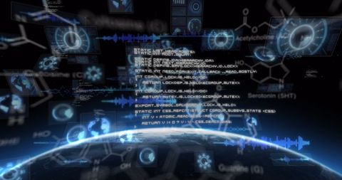 Futuristic Digital Interface with Global Data Streams and Codes - Download Free Stock Images Pikwizard.com
