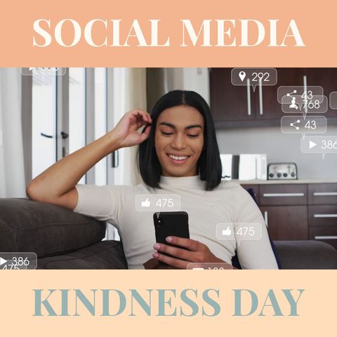 smiling young adult embracing social media interaction - Download Free Stock Templates Pikwizard.com
