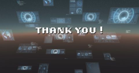Futuristic Thank You Message in Digital Abstract Space - Download Free Stock Images Pikwizard.com