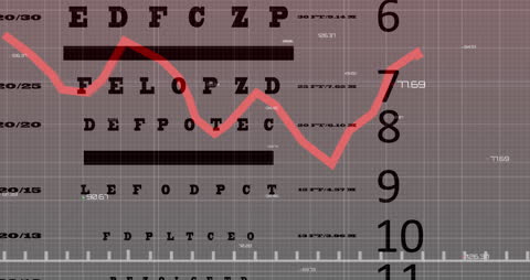 Eye Chart Overlaid with Data Visualization in Digital Design