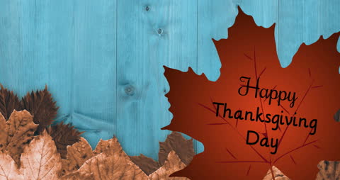 Thanksgiving Leaves Backdrop with Greeting Text