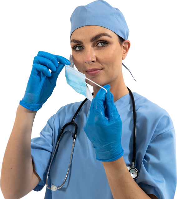 Transparent Background Healthcare Worker Putting On Mask - Download Free Stock Videos Pikwizard.com