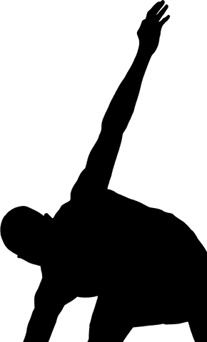 Transparent Silhouette of Man Stretching for Fitness Exercise