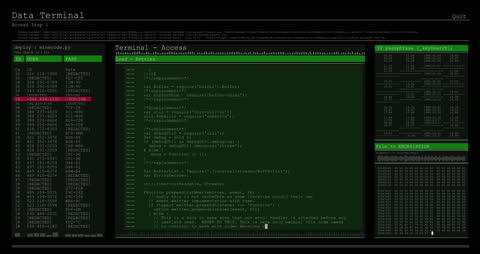 Data Code on Terminal Dashboard for Advanced Processing