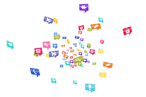 colorful speech bubbles flood of network icons transparent background - Download Free Stock Videos Pikwizard.com