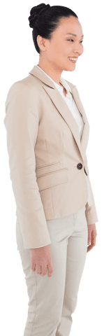 Businesswoman Smiling with Relaxed Suit on Transparent Background