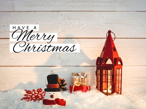 festive christmas decorations with snowman and red lantern - Download Free Stock Templates Pikwizard.com