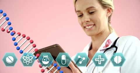 Medical Professional Engaging with Digital Healthcare Interface