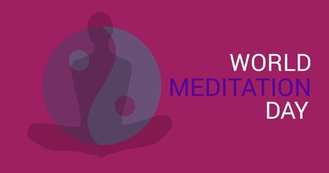 World Meditation Day Silhouette on Purple Background - Download Free Stock Images Pikwizard.com