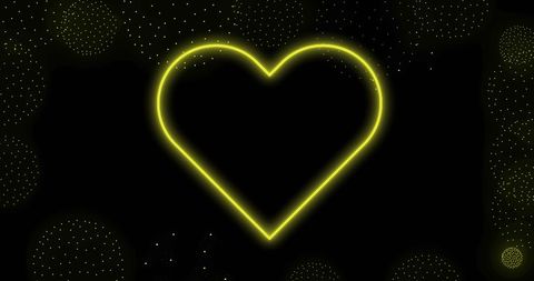 Glowing Neon Heart on Dark Starry Background - Download Free Stock Images Pikwizard.com