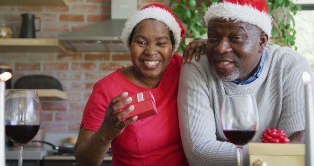 Happy Couple Celebrating Christmas Together in Cozy Kitchen - Download Free Stock Images Pikwizard.com