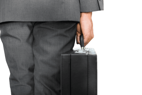 Businessman Holding Briefcase Isolated on Transparent Background