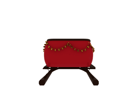 Transparent Red Christmas Sledge with Bells and Festive Decor - Download Free Stock Videos Pikwizard.com